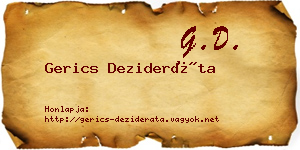 Gerics Dezideráta névjegykártya